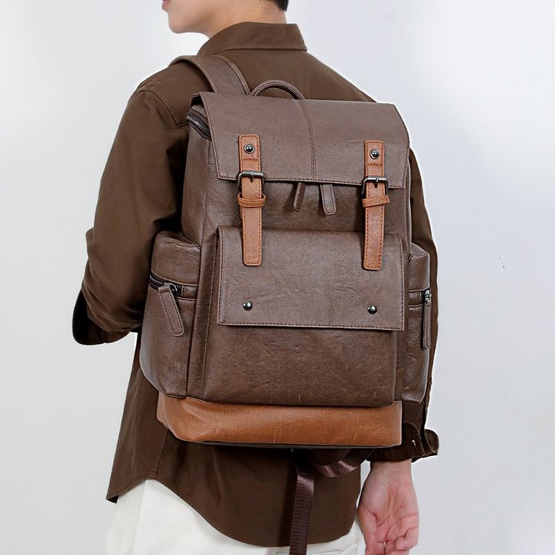New Vintage Men's Leather Back - Leather Backpack Vintage 评论和价格