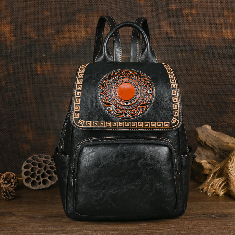 Johnature 2026 New Vintage Han - Leather Backpack Vintage 评论和价格