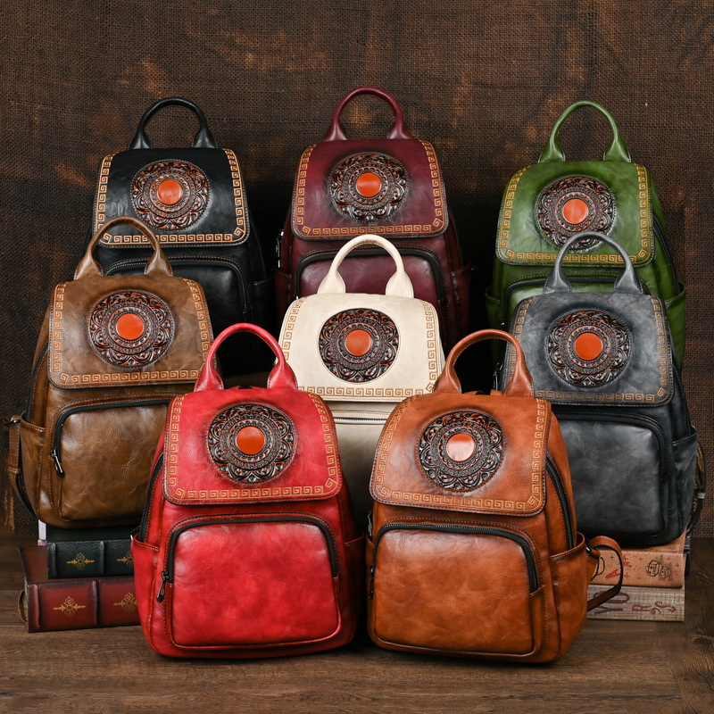 Johnature 2026 New Vintage Han - Leather Backpack Vintage 评论和价格